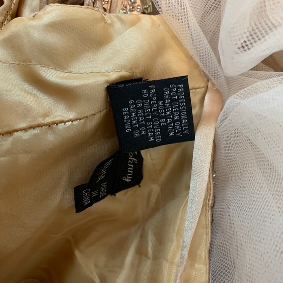 Dave & Johnny Glittering Gold and Cream Gown - Picture 12 of 16